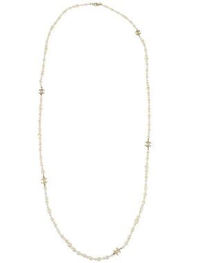 Chanel Chain Necklace Gold Artificial Pearl 12C 178037